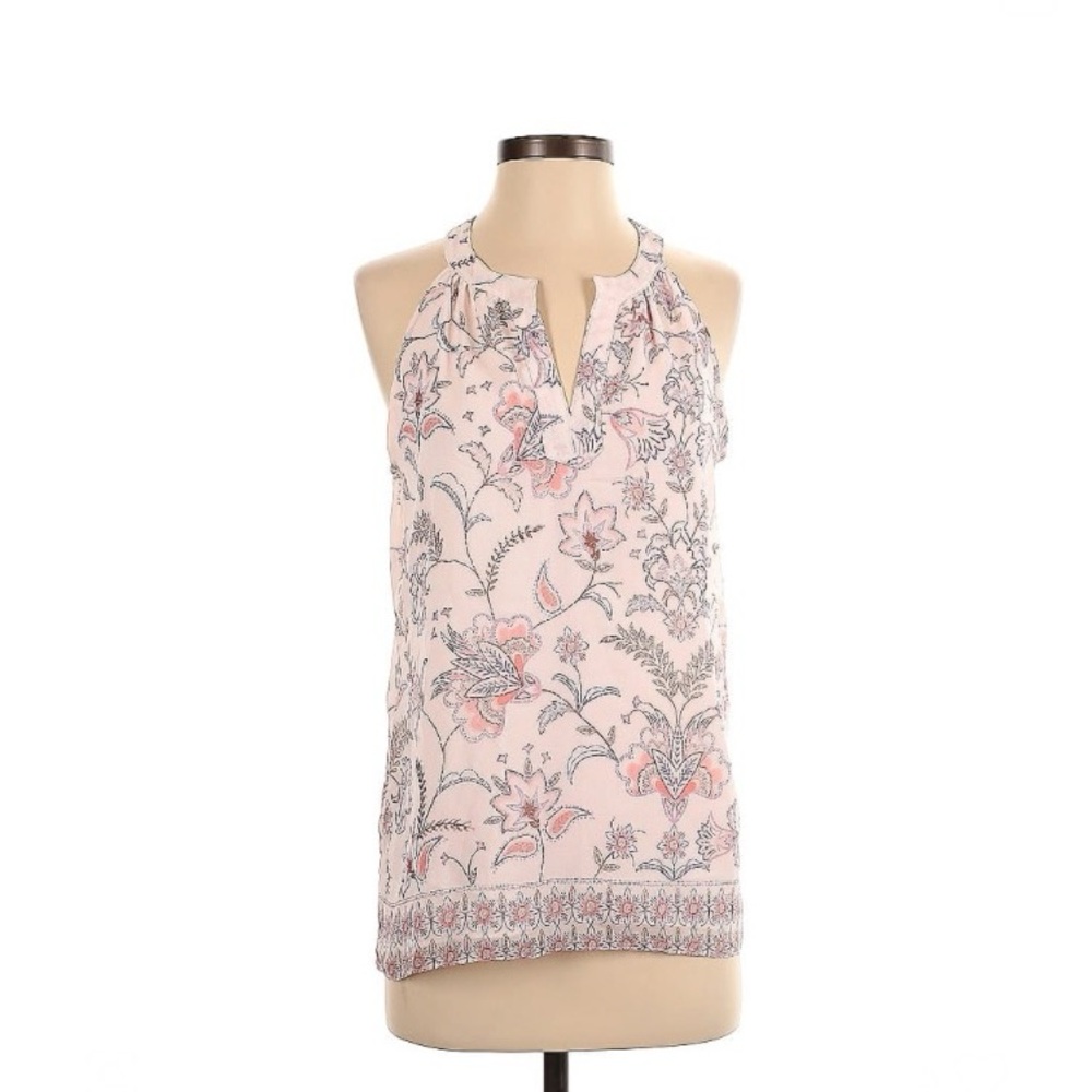ANTIBES BLANC Women’s Sleeveless Halter Neckline Floral Print Top Pink Size XL